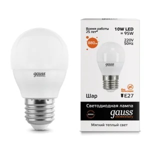 Лампа Gauss LED Elementary Globe 10W E27 3000K Улыбка Света